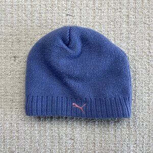 Vintage Y2K Puma Beanie Logo Hat Purple / Pink Skater Snowboard Skull Cap